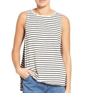 Madewell Forward Seam Striped Front‎ Tank Black & White Womens Size XS